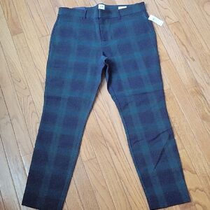 NWT Gap signature skinny ankle pants size 12 navy/green plaid